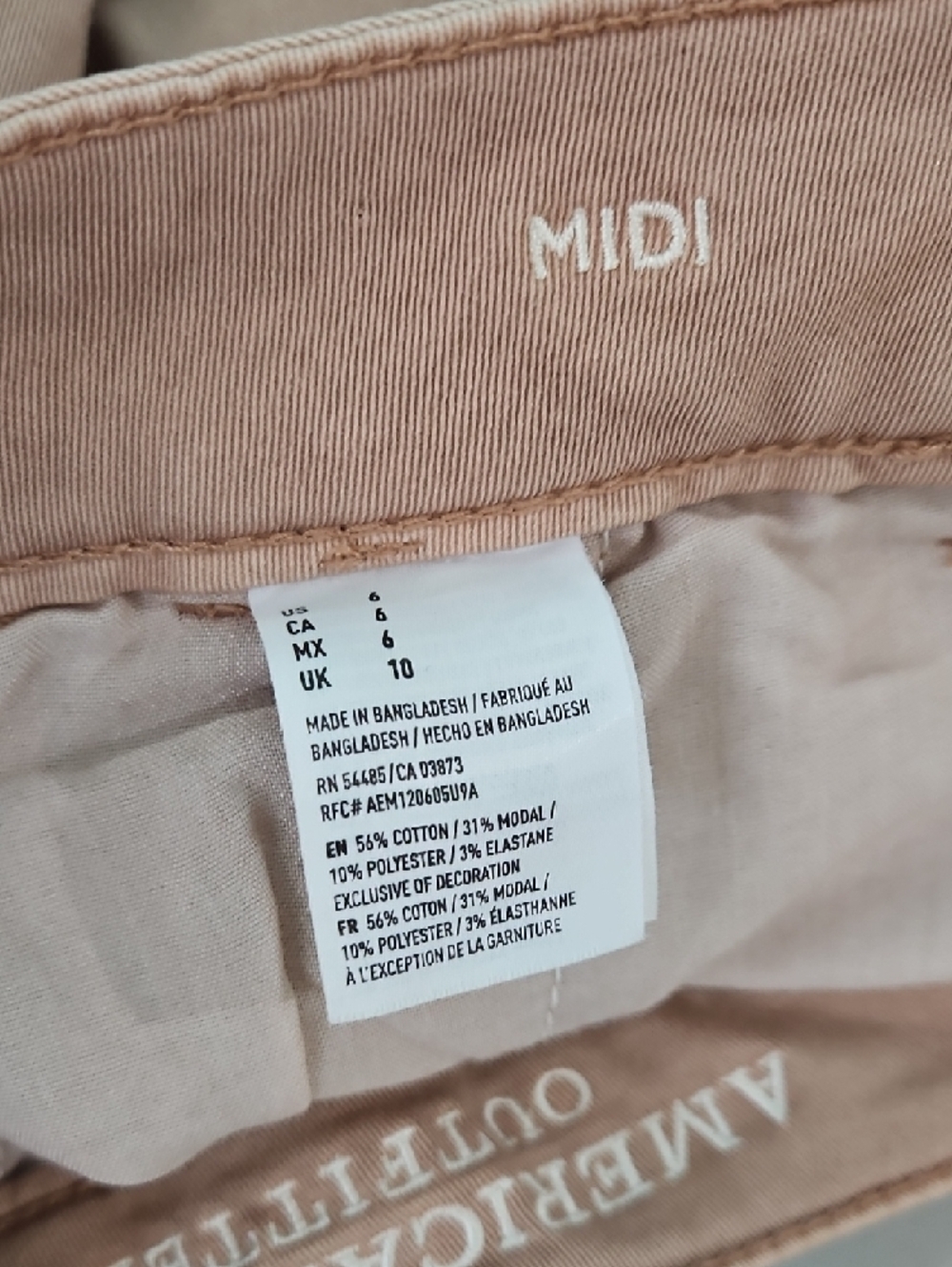 American Eagle Outfitters Blush Tan Women's Cotton Shorts AEO Twill - Picture 7 of 8
